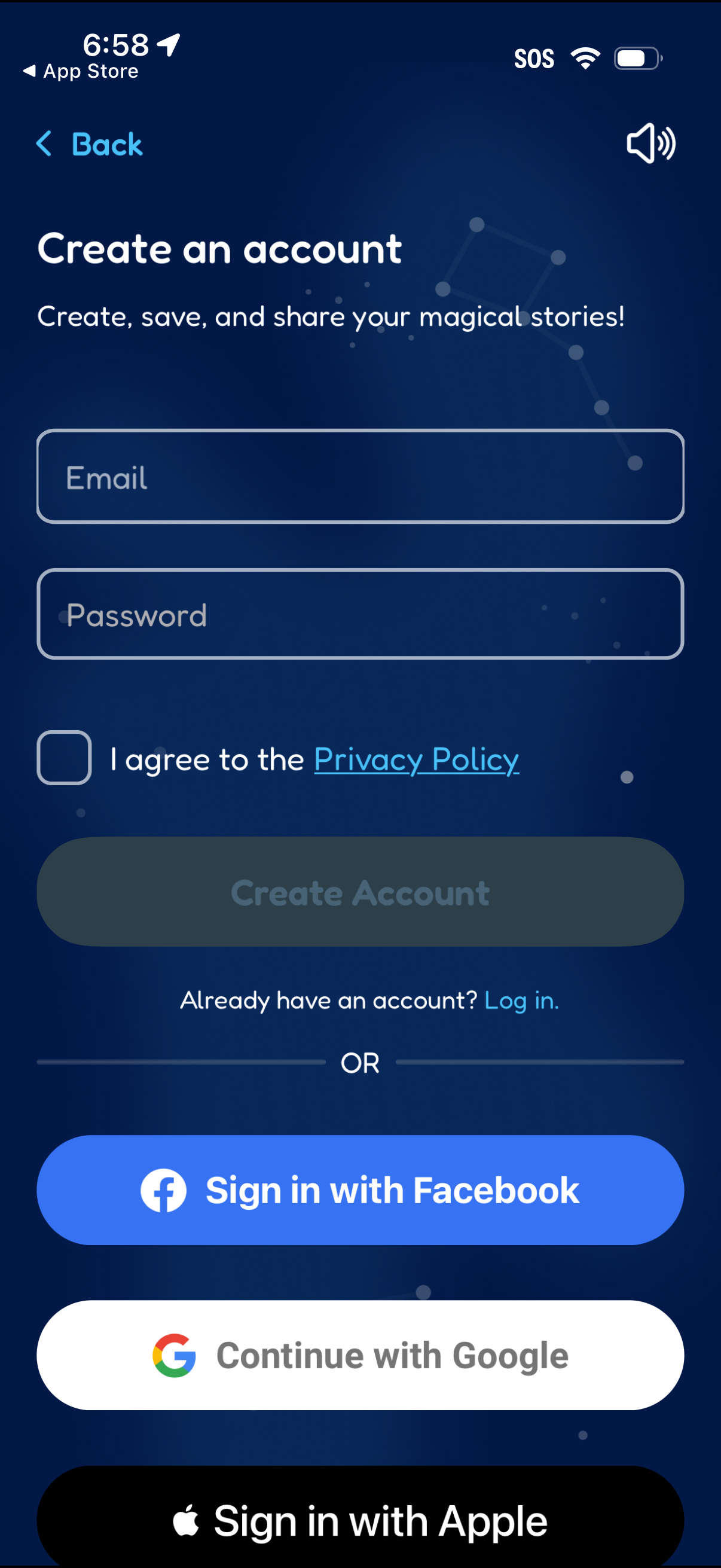 smartdreams signup screenshot